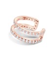 Double Shaped with CZ Stone Silver Ear Cuff EC-1453